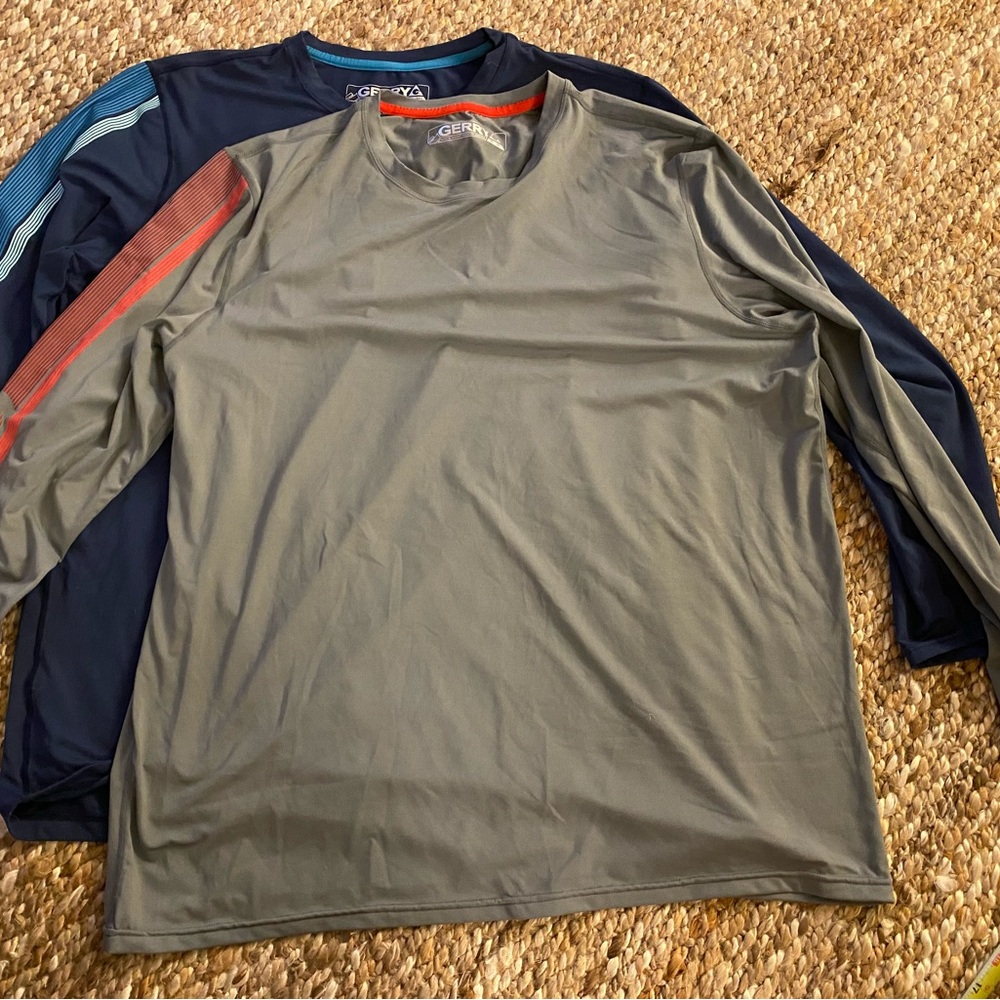 2- Gerry Weber Men's Gray and Blue Long Sleeve Shirt
